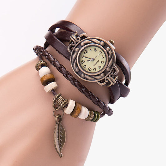 Relógio Wicca marrom com pulseira